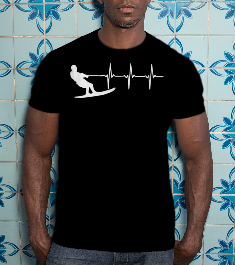 Waterski Heartbeat Pulse Design For Waterskiers T-Shirt