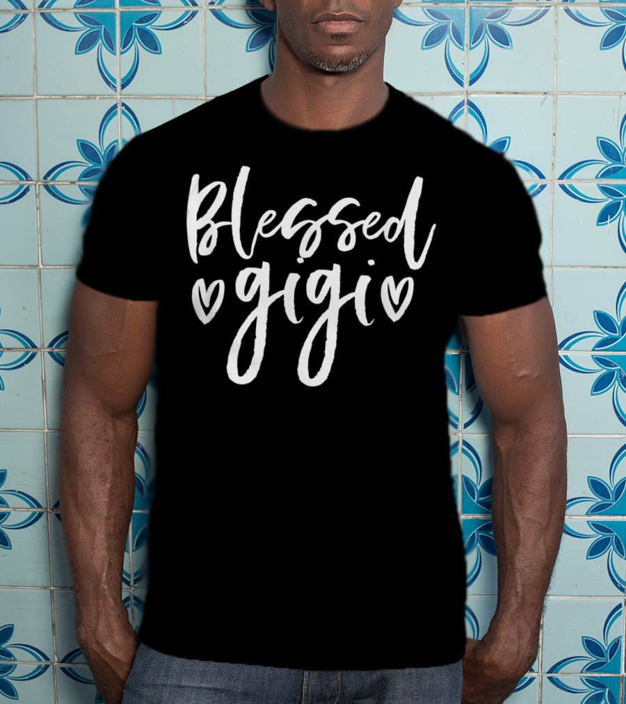 Blessed Gigi Grandparents Hearts Mother's Day T-Shirt