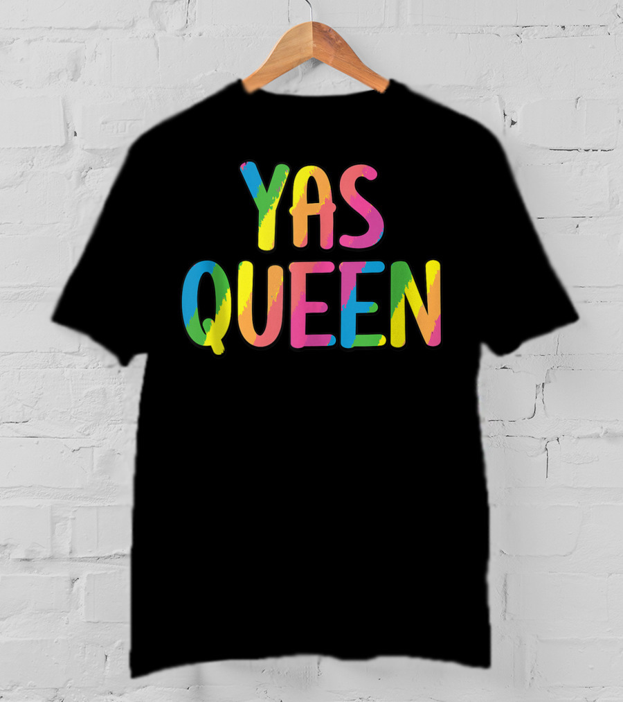 Yas Queen Colorful Pride Letters T-Shirt