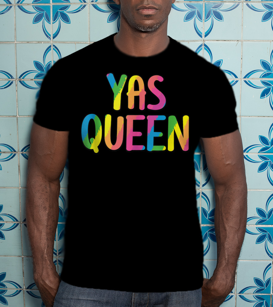 Yas Queen Colorful Pride Letters T-Shirt
