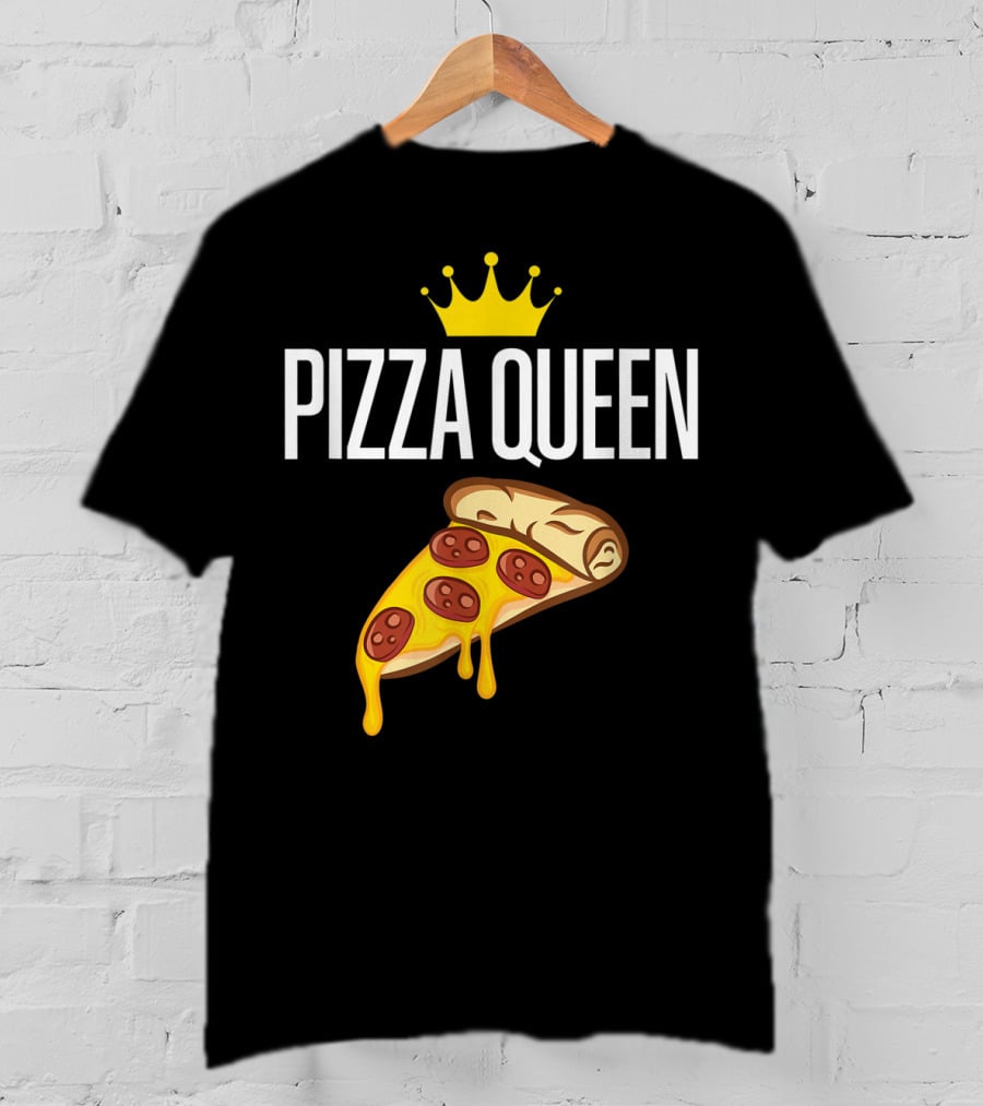 Pizza Queen Funny Cheese Crown Slice T-Shirt