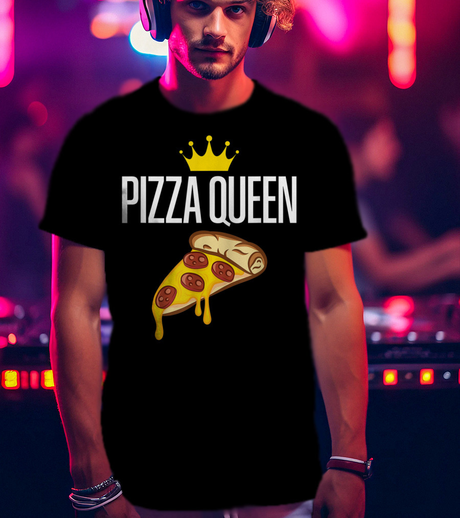 Pizza Queen Funny Cheese Crown Slice T-Shirt