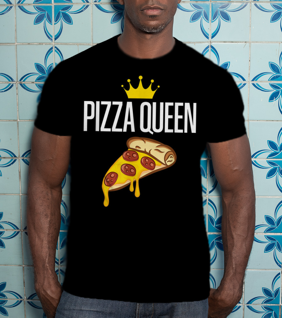Pizza Queen Funny Cheese Crown Slice T-Shirt