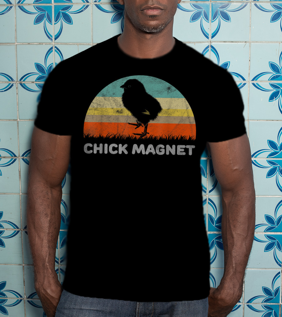 Retro Sunset Chick Magnet T-Shirt
