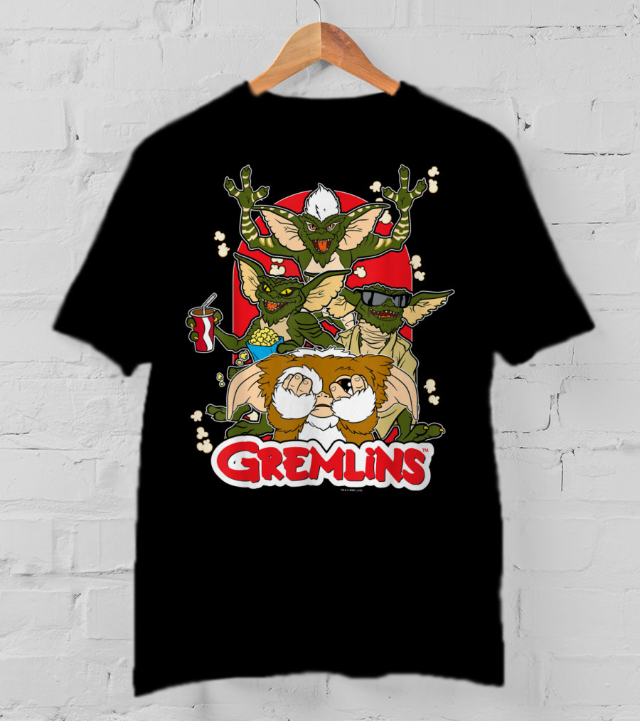 Gremlins Eating Popcorn Movie Snack Fun T-Shirt