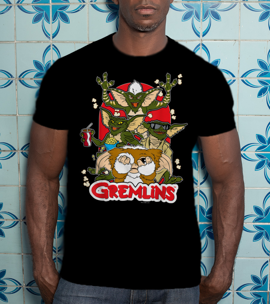 Gremlins Eating Popcorn Movie Snack Fun T-Shirt