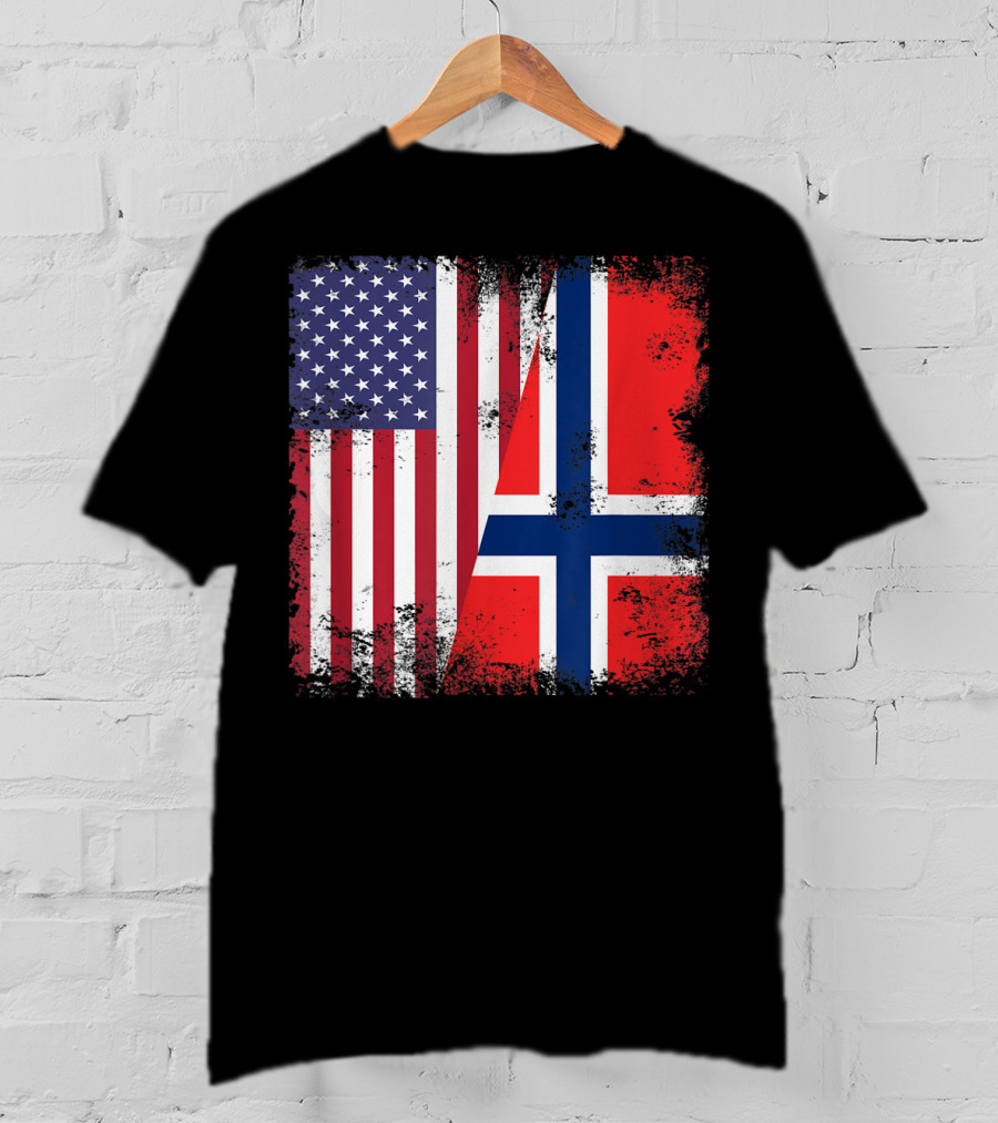 USA Norway Half Flag T-Shirt