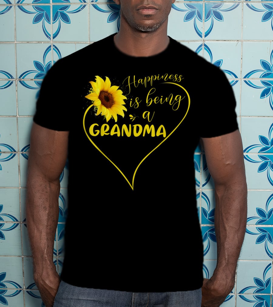 Happiness Is Being A Grandma Sunflower Heart T-Shirt