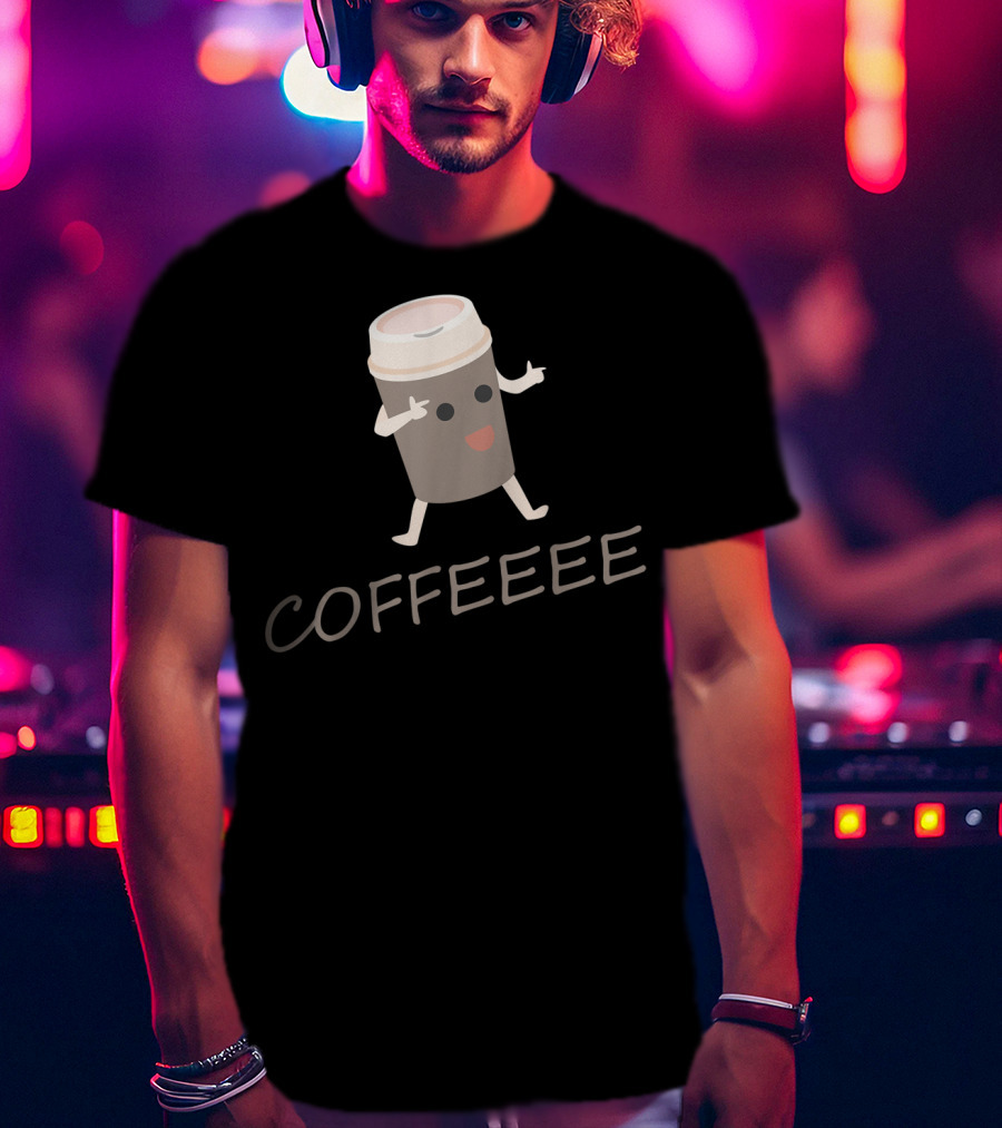 COFFEEEE Caffeine Addict I Love Coffee Bean T-Shirt