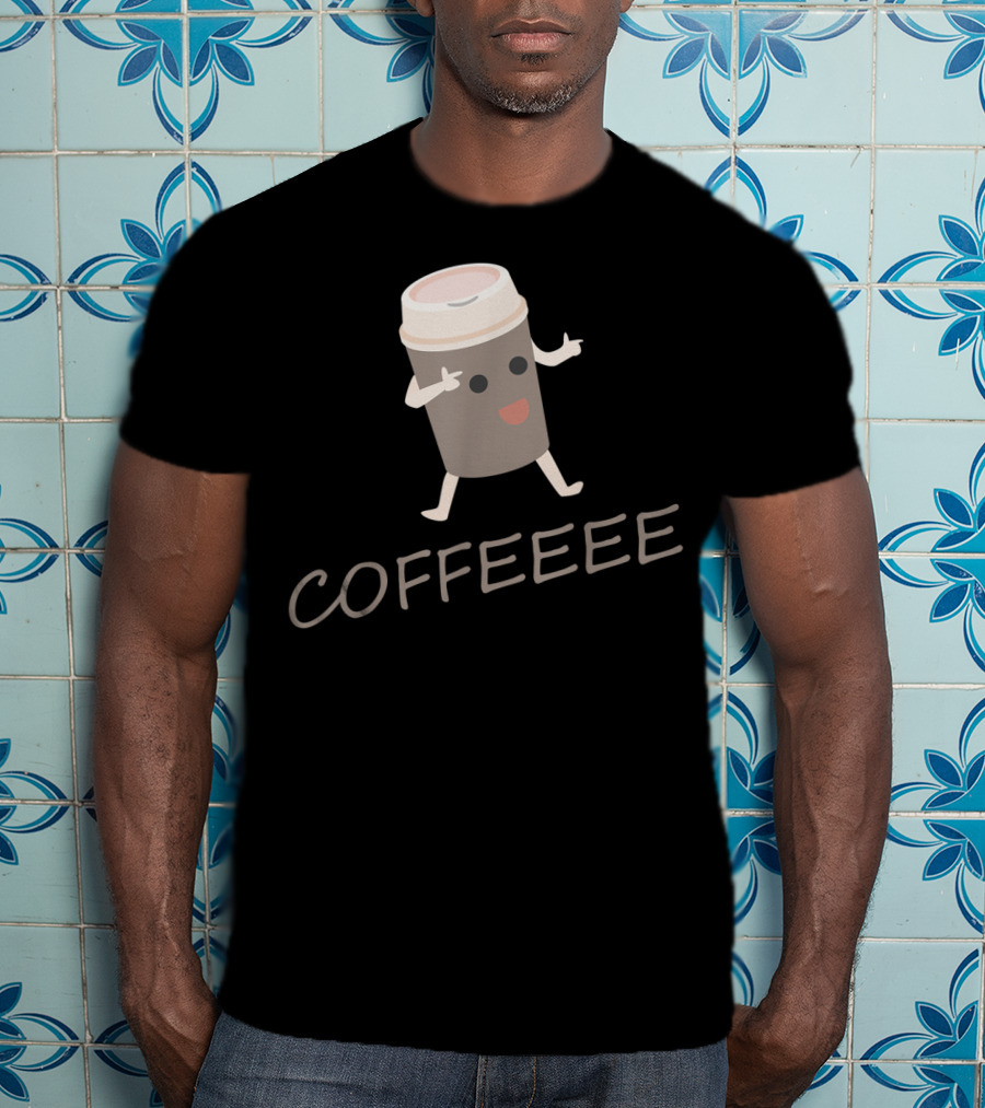 COFFEEEE Caffeine Addict I Love Coffee Bean T-Shirt