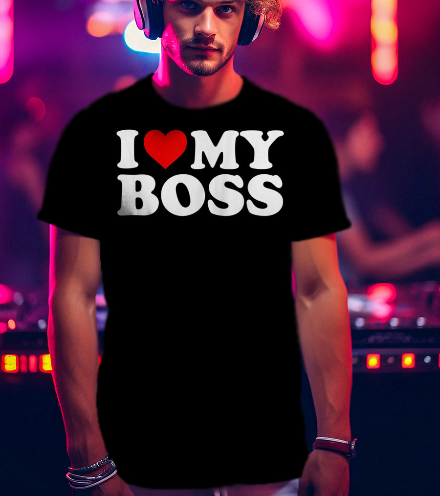 I Love My Boss Heart Icon T-Shirt