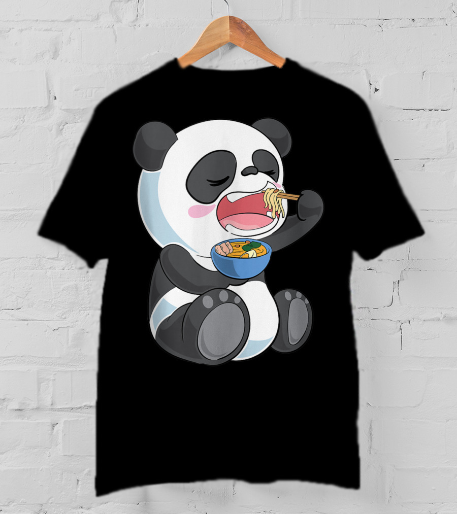 Ramen Eating Panda Bear With Japanese Noodles T-Shirt