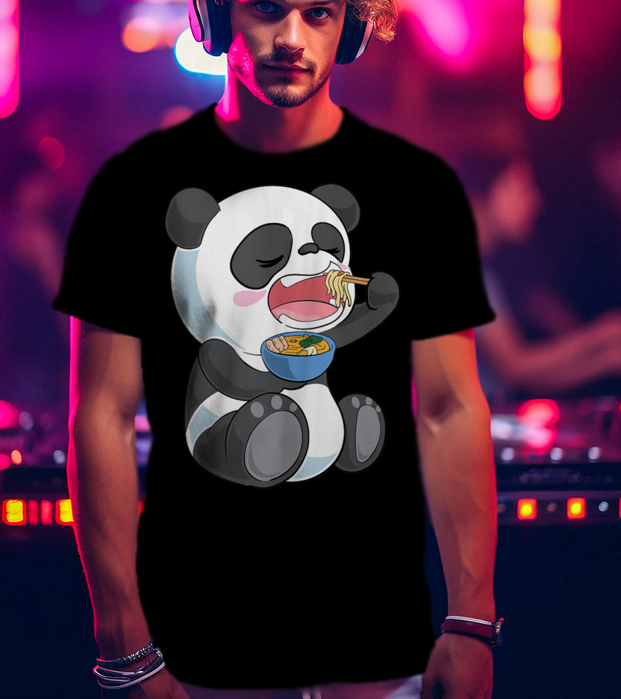 Ramen Eating Panda Bear With Japanese Noodles T-Shirt