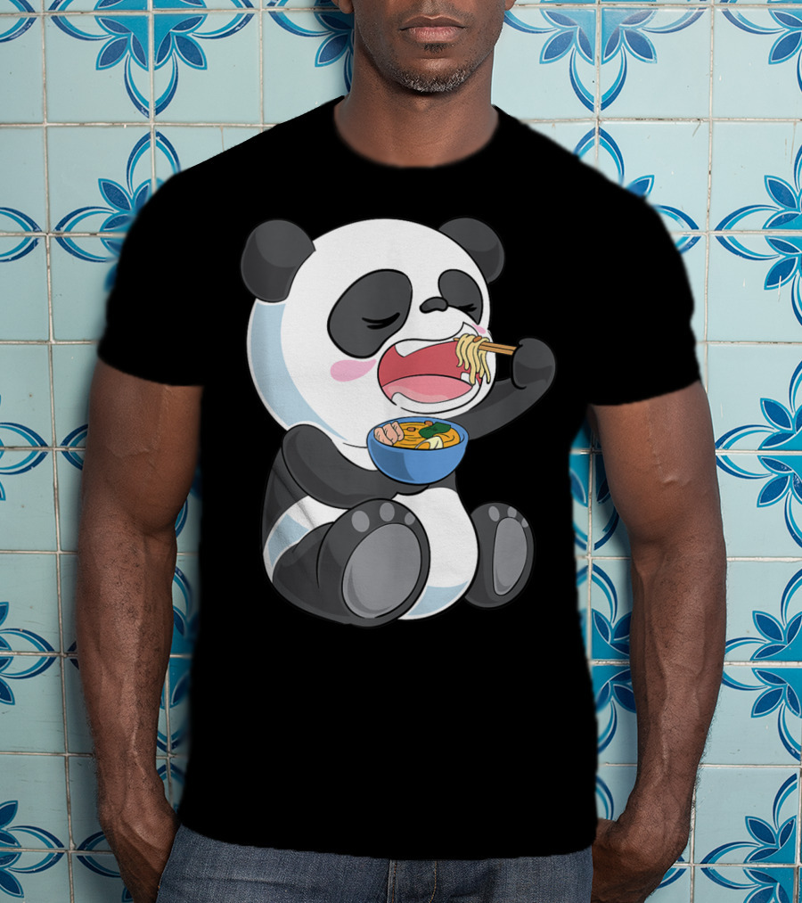 Ramen Eating Panda Bear With Japanese Noodles T-Shirt