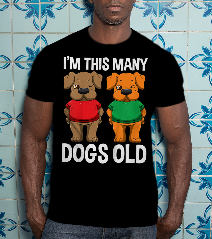 I'm This Many Dogs Old Cute Kids 2 Yr Boy Girl Birthday T-Shirt