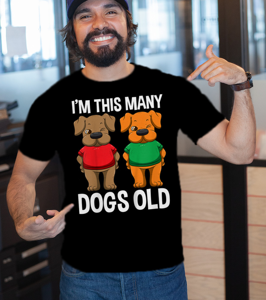 I'm This Many Dogs Old Cute Kids 2 Yr Boy Girl Birthday T-Shirt
