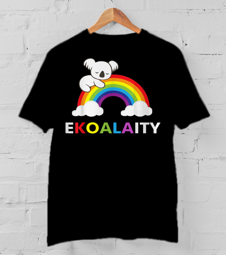 EKOALAITY Koala Rainbow Flag Gay Pride T-Shirt