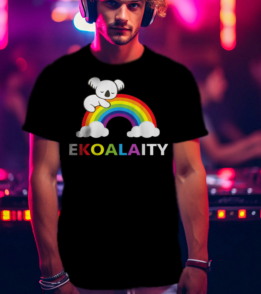 EKOALAITY Koala Rainbow Flag Gay Pride T-Shirt