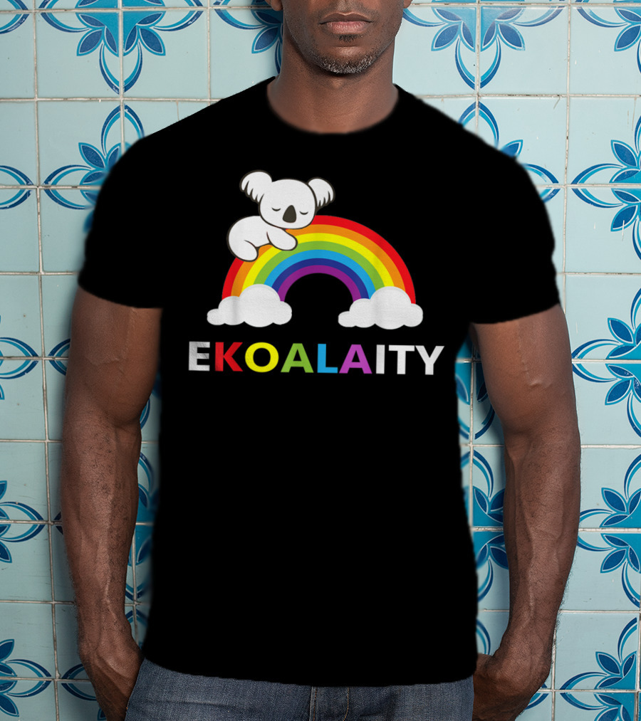 EKOALAITY Koala Rainbow Flag Gay Pride T-Shirt