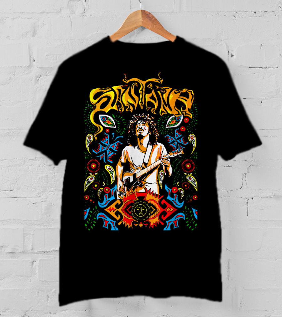 Santana Make Somebody Happy Perfect Psychedelic Guitar T-Shirt