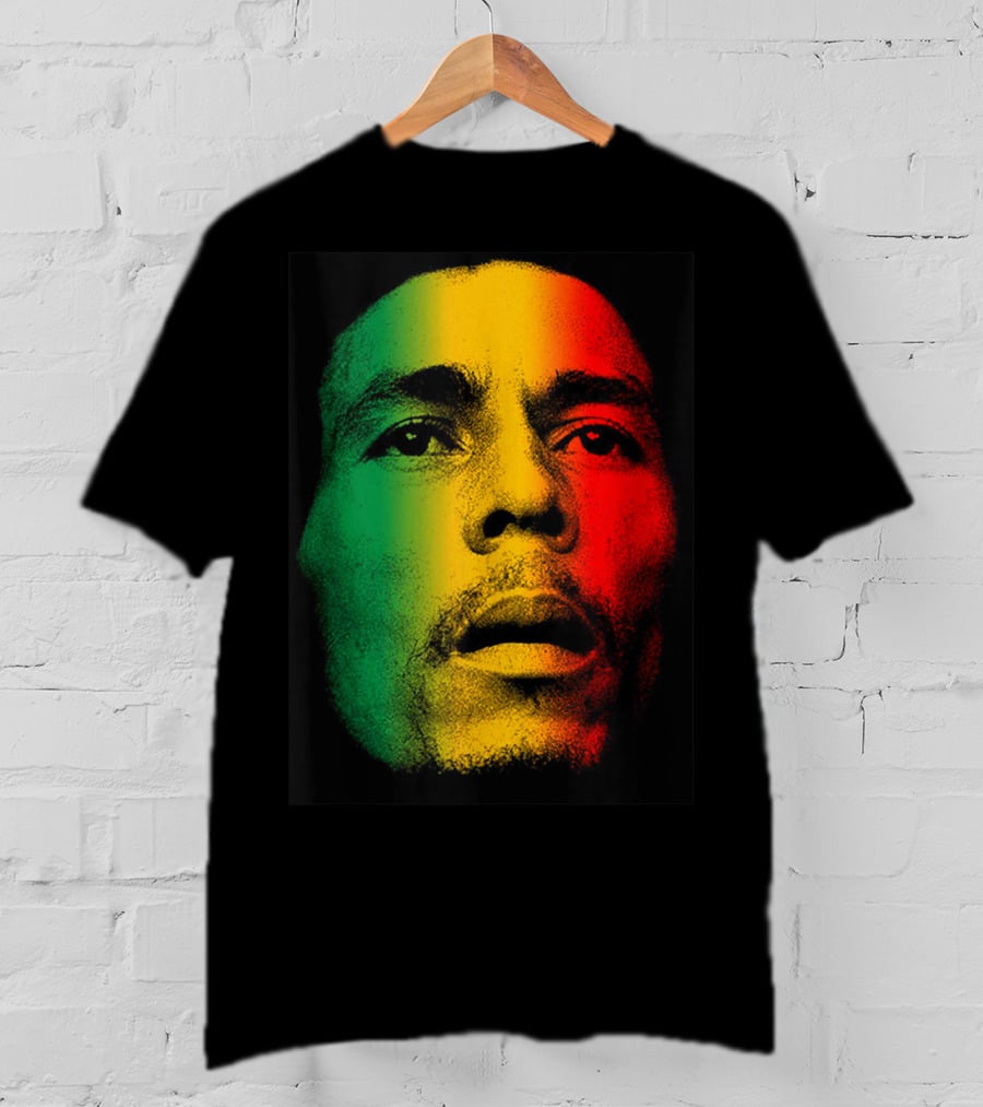 Marley Rasta Face Bob Lover Reggae Colors T-Shirt