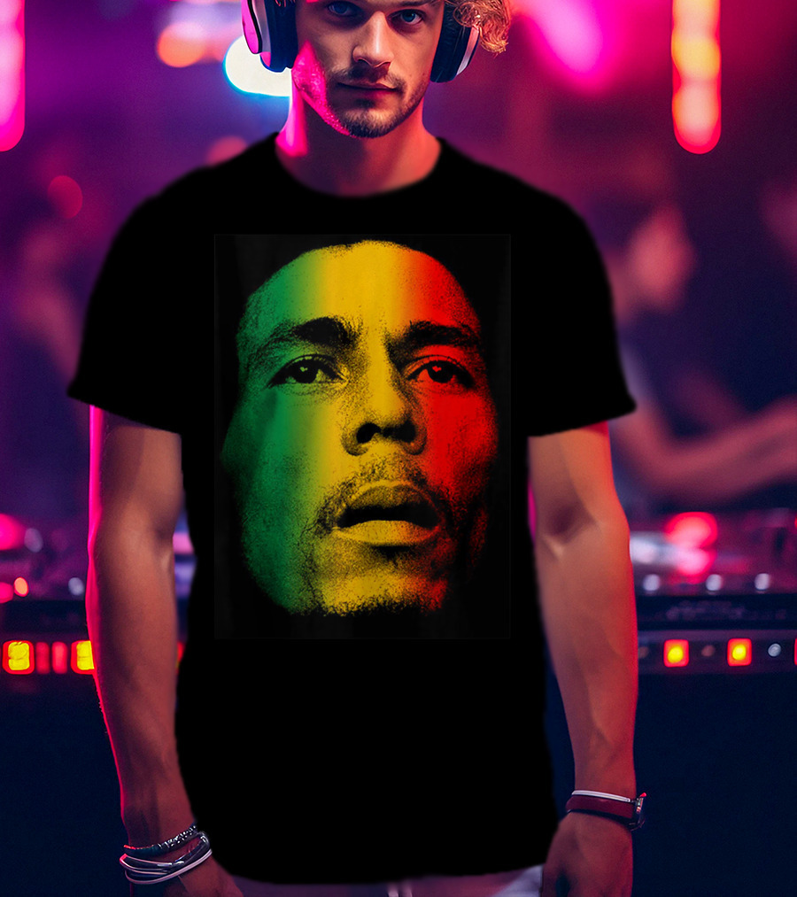 Marley Rasta Face Bob Lover Reggae Colors T-Shirt