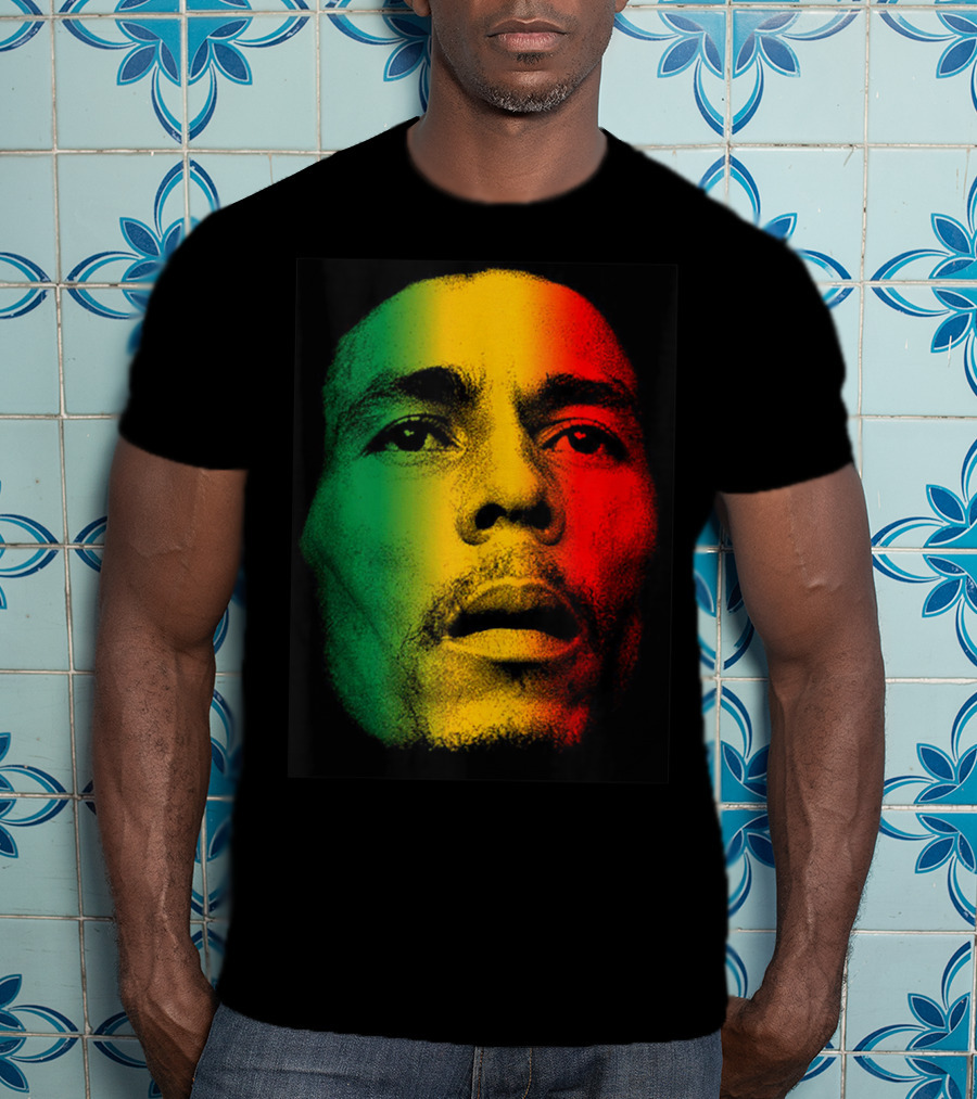 Marley Rasta Face Bob Lover Reggae Colors T-Shirt