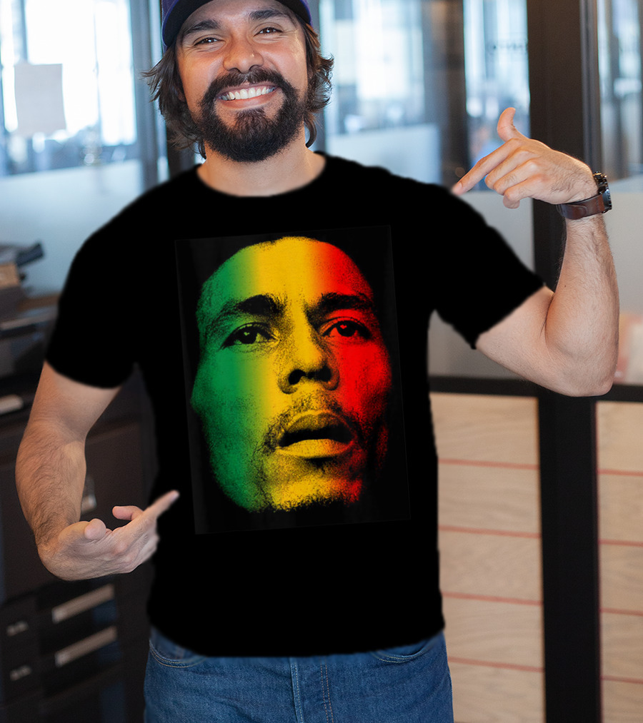 Marley Rasta Face Bob Lover Reggae Colors T-Shirt