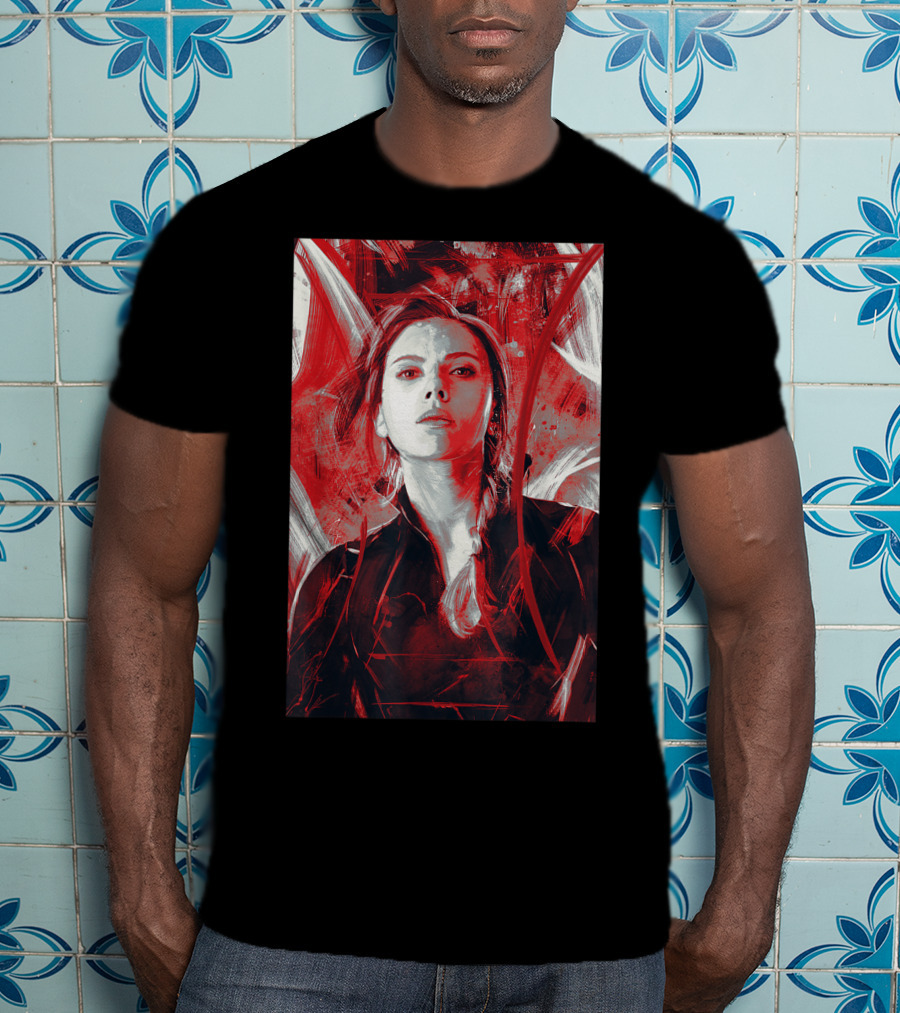 Marvel Avengers Endgame Black Widow Painting Graph T-Shirt