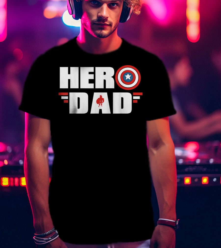 Marvel Father's Day Hero Dad Captain America Shield T-Shirt