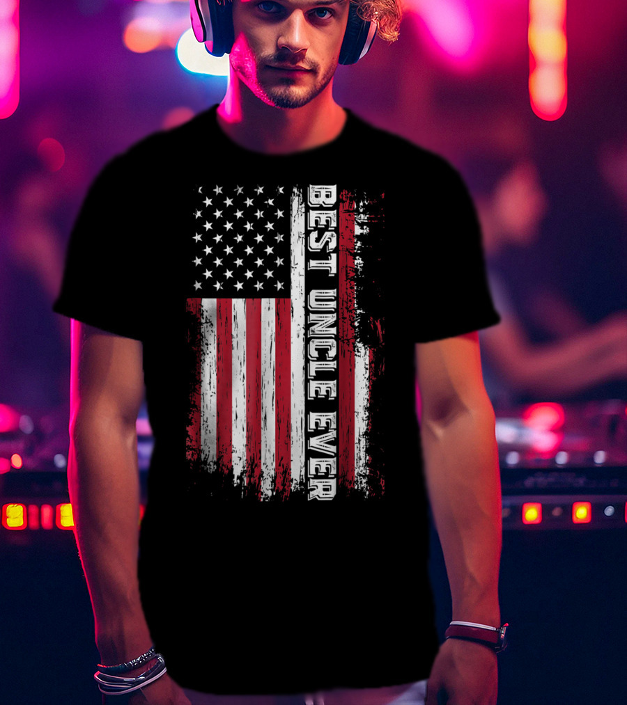 Best Uncle Ever American Flag Mens Best Uncle T-Shirt
