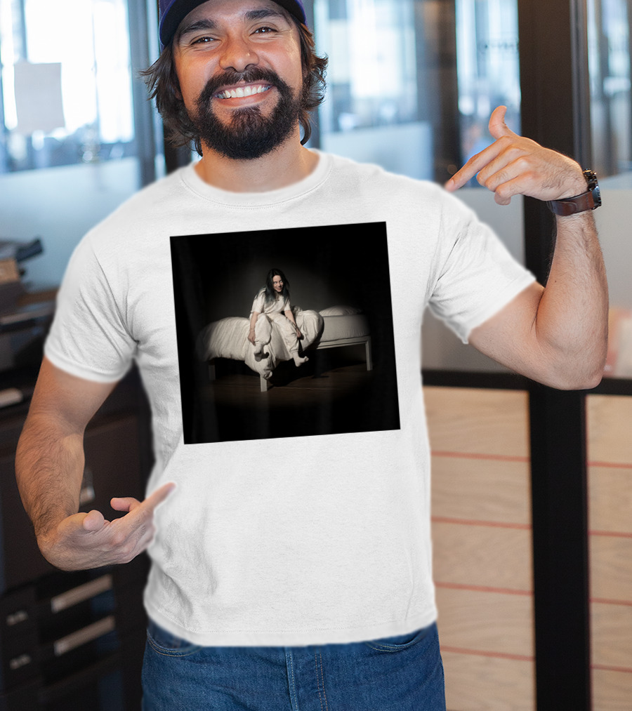 Billie Eilish Mens Album Cover Photo Bed Scene T-Shirt