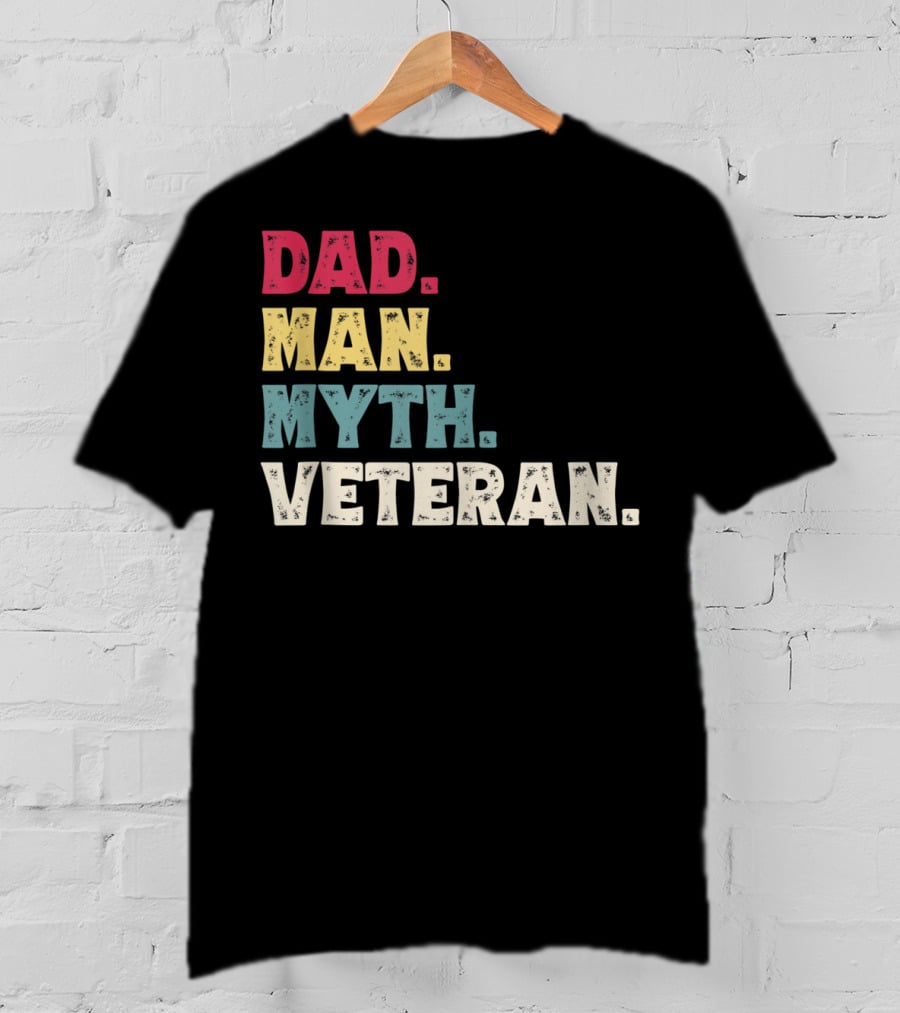 Dad Man Myth Veteran Father's Day Vinta T-Shirt