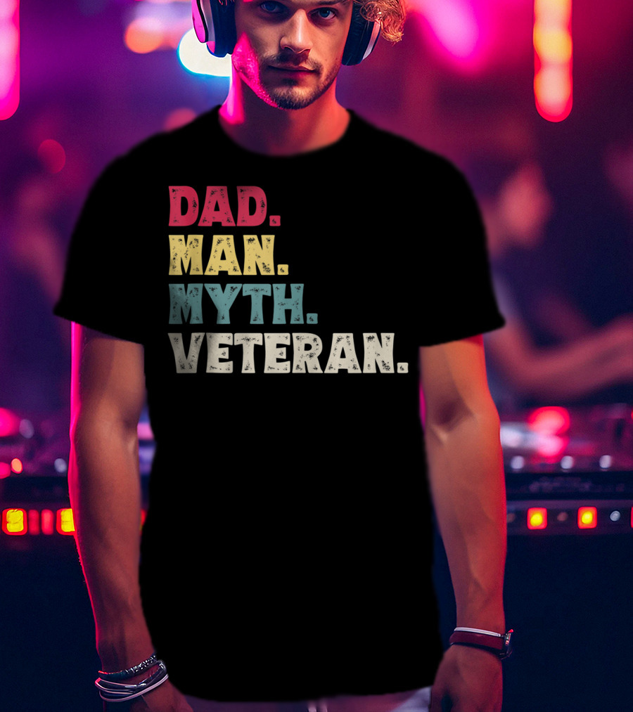 Dad Man Myth Veteran Father's Day Vinta T-Shirt