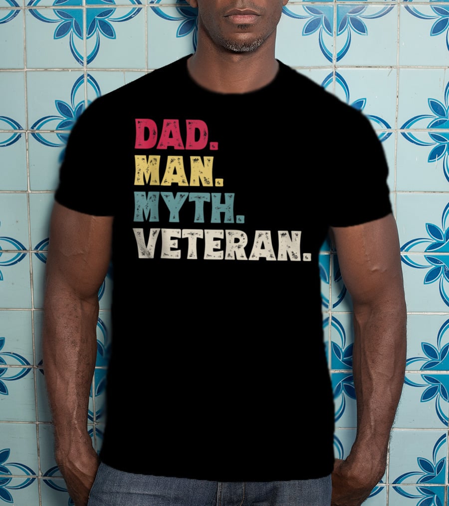 Dad Man Myth Veteran Father's Day Vinta T-Shirt