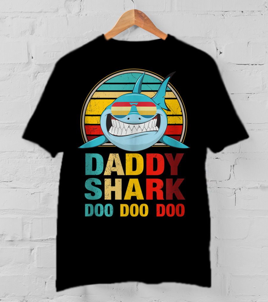 Daddy Shark Doo Doo Doo Mens Vintage T-Shirt