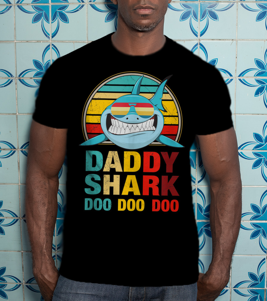 Daddy Shark Doo Doo Doo Mens Vintage T-Shirt