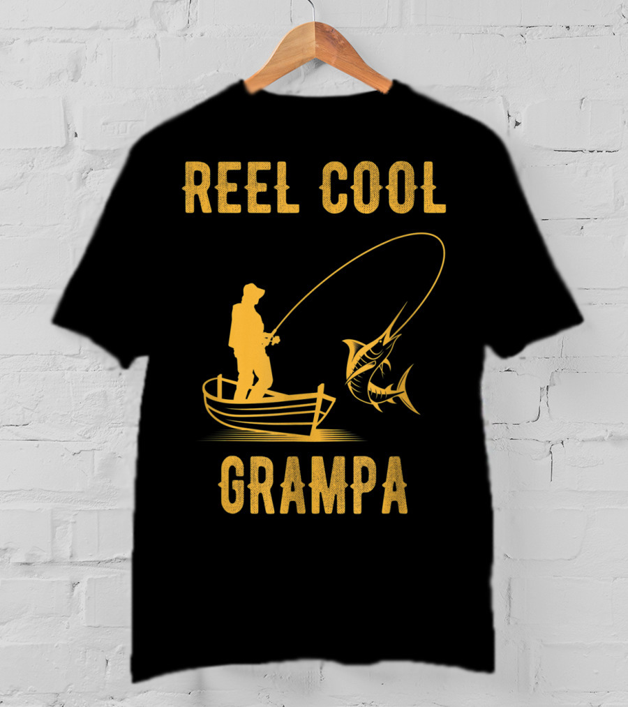 Reel Cool Grampa Fishing Boat And Catching Fish T-Shirt