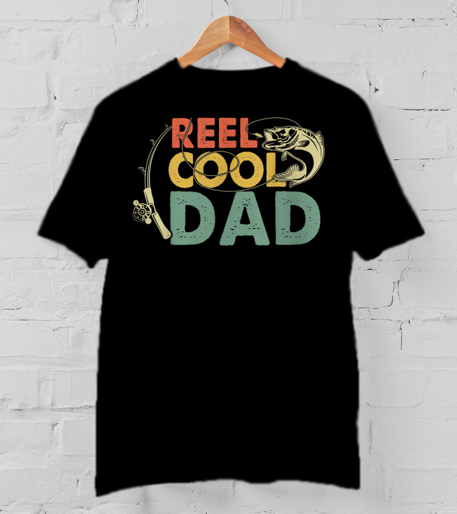Reel Cool Dad Vintage Fishing Funny Mens Fat T-Shirt