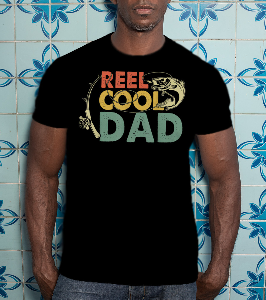Reel Cool Dad Vintage Fishing Funny Mens Fat T-Shirt