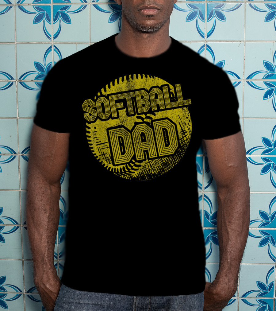 Softball Dad Mens Softball Coach Player Father Daddy T-Shirt