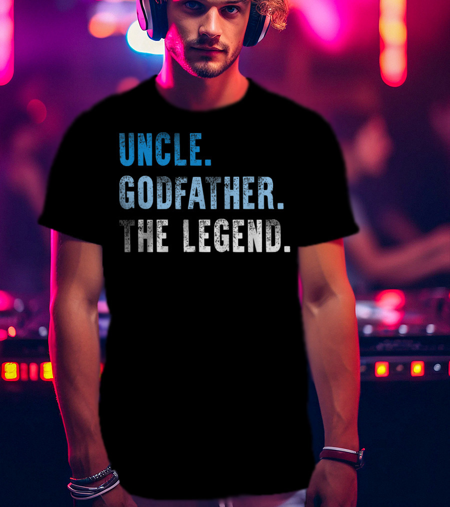 Uncle Godfather The Legend Mens Cool Awesome Hero Fam T-Shirt