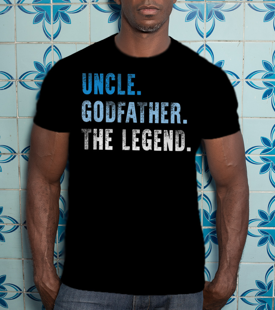 Uncle Godfather The Legend Mens Cool Awesome Hero Fam T-Shirt
