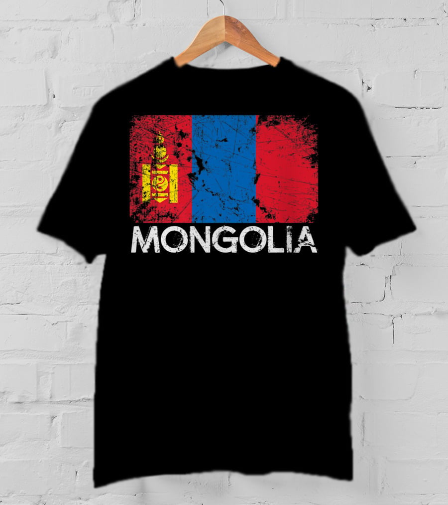 Mongolian Flag Vintage Mongolia T-Shirt
