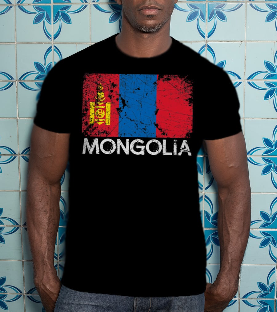 Mongolian Flag Vintage Mongolia T-Shirt