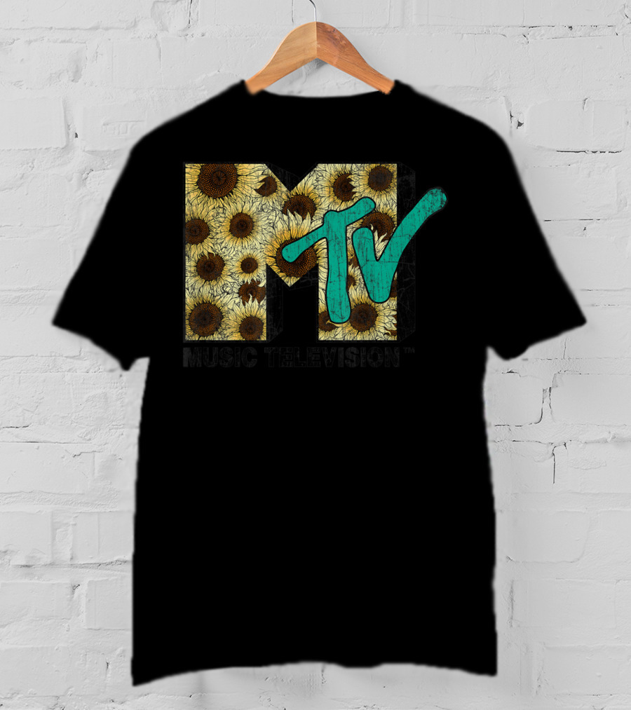 MTV Music Television Distressed Vintage Sunflower T-Shirt