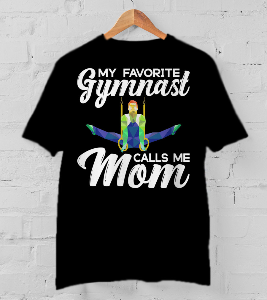 My Favorite Gymnast Calls Me Mom Geometric Rings T-Shirt