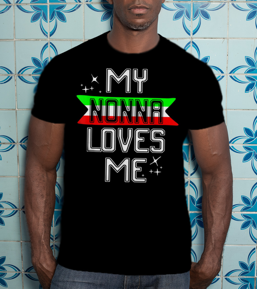 My Nonna Loves Me Italian Flag T-Shirt