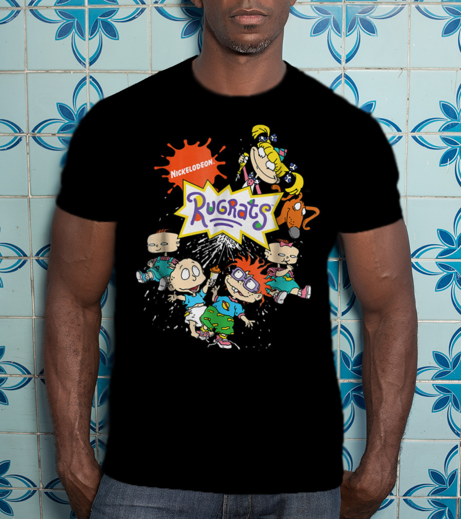 Nickelodeon Rugrats Cartoon Characters Full Group Splash T-Shirt