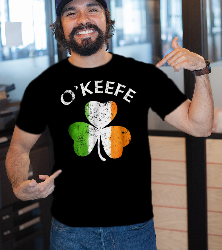 O'Keefe Irish Shamrock Tricolor Flag T-Shirt